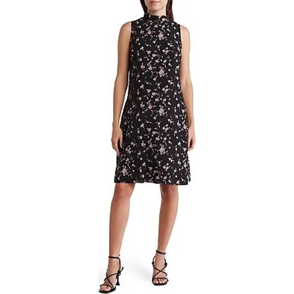Nordstrom Rack Black Floral Print Sleeveless A-Line Dress Oversized XS/Med NWOT - Picture 1 of 12